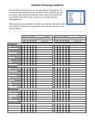 Checklist of Housing Conditions