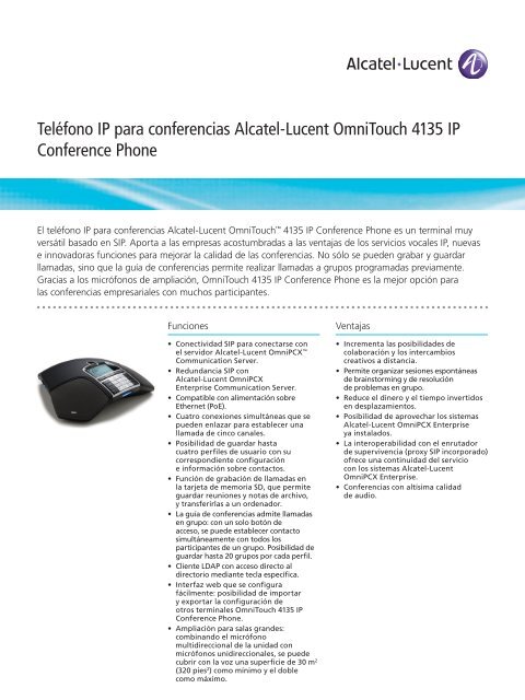 TelÃ©fono IP para conferencias Alcatel-Lucent OmniTouch 4135 IP ...