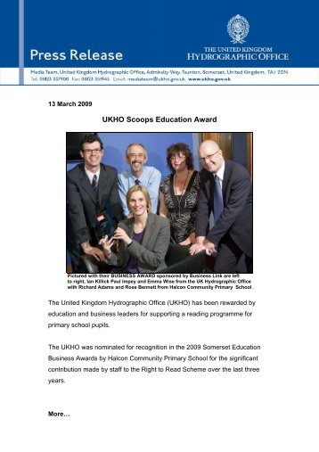 UKHO Scoops Education Award - United Kingdom Hydrographic ...