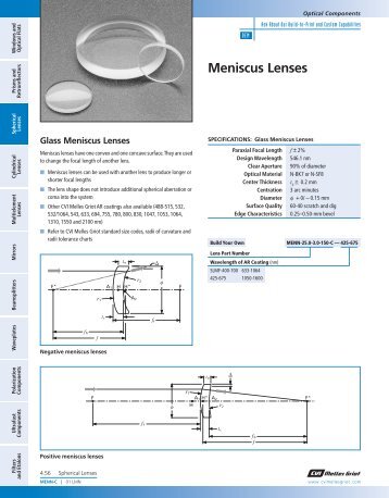 Glass Meniscus Lenses - CVI Melles Griot