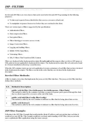 JSP - Filters - Tutorials Point