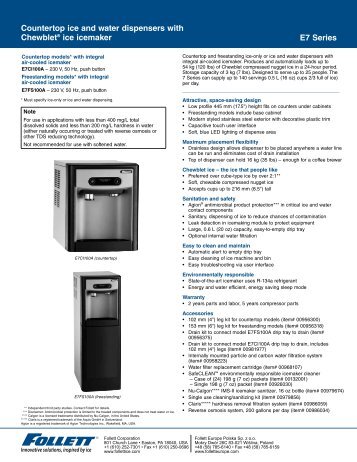 E7 Series Countertop ice and water dispensers with ChewbletÂ® ice ...