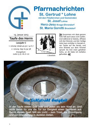 Pfarrnachrichten vom 13. Januar 2013 - Katholische ...