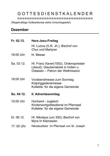 Gemeindebrief Dezember 2005 / Januar 2006 - Katholische Pfarrei ...