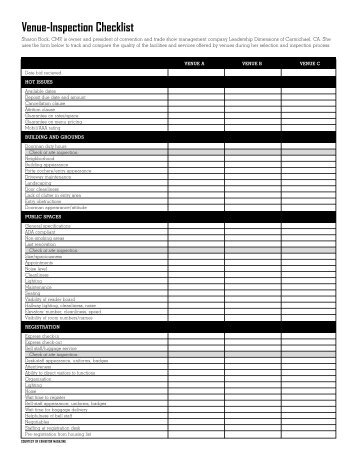 Venue-Inspection Checklist - Exhibitor Magazine