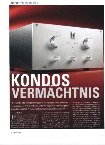 Test KONDO M7 VorverstÃ¤rker bei STEREO 8/2006 [pdf 1,6MB]