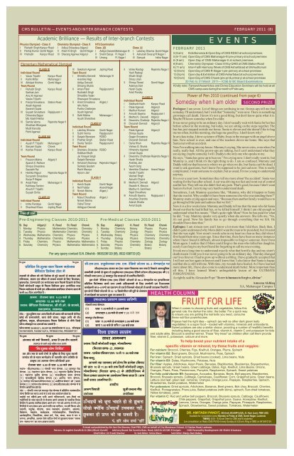 February 2011 Bulletin.CDR - City Montessori School