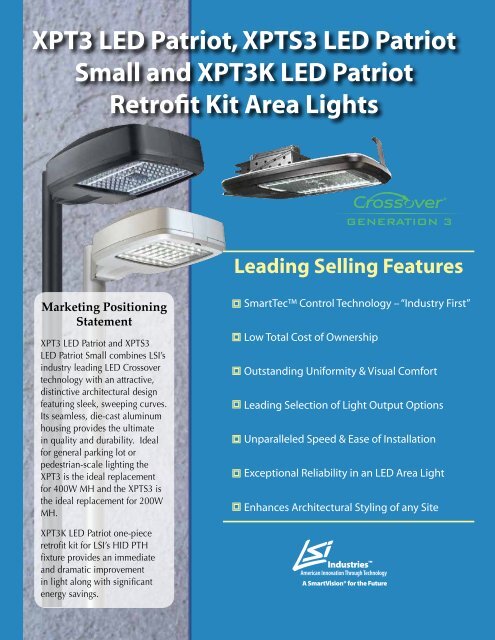 XPT3 LED Patriot and Retrofit Kit - LSI Industries Inc.