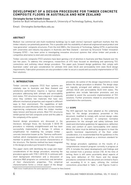 Development of a design procedure for timber concrete composite ...