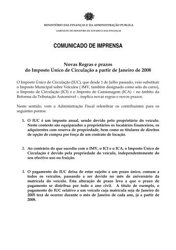 COMUNICADO DE IMPRENSA - Sapo