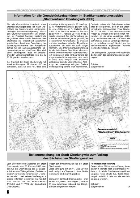 Stadtanzeiger MÃ¤rz 2013 - in der Stadt Oberlungwitz