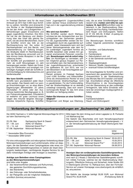 Stadtanzeiger MÃ¤rz 2013 - in der Stadt Oberlungwitz