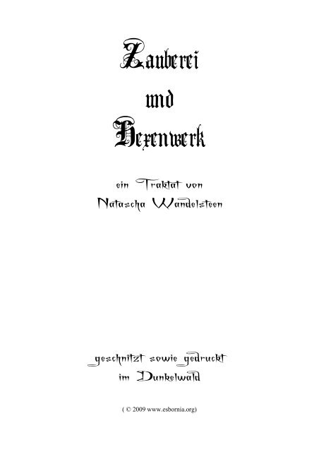 Zauberei und Hexenwerk (92kB PDF) - in Esbornia
