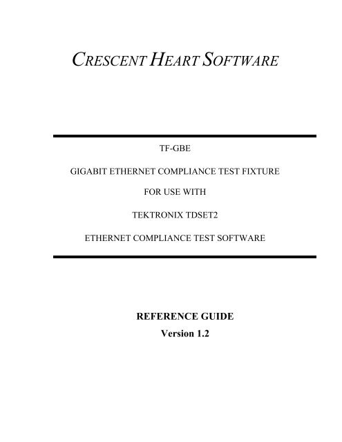 Tektronix: Accessories > TF-GBE Gigabit Ethernet Compliance Test ...