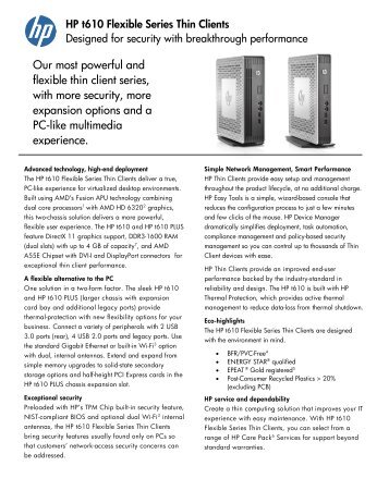 Hp Flexible Thin Client T610