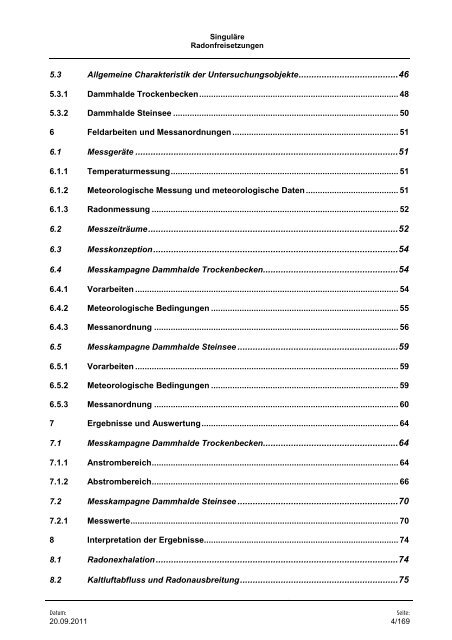 Vorhaben 3609S10005 - DORIS - Bundesamt für Strahlenschutz