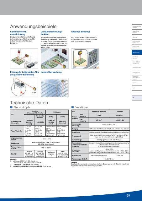 Sensorübersicht - Panasonic Electric Works Austria GmbH