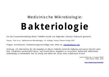 Medizinische Mikrobiologie: - Medizinische UniversitÃ¤t Wien