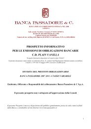 PROSPETTO INFORMATIVO PER LE ... - Banca Passadore