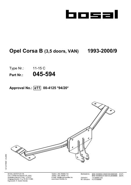 Opel Corsa B (3,5 doors, VAN) 1993-2000/9
