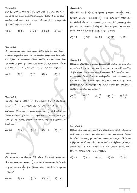 sayÄ±-kesir problemleri