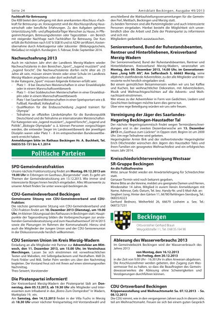 Ausgabe 49/2013 - Gemeinde Beckingen