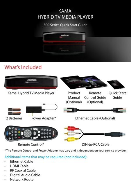 Kamai 500 Quick Start Guide - Entone Technologies