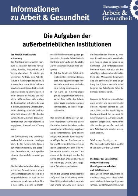 Aufgaben der außerbetrieblichen Institutionen - Beratungstelle ...