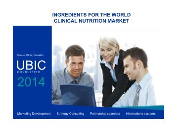 ingredients for the world clinical nutrition market - UBIC-Consulting