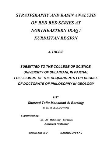 STRATIGRAPHY AND BASIN ANALYSIS OF RED BED SERIES AT ...