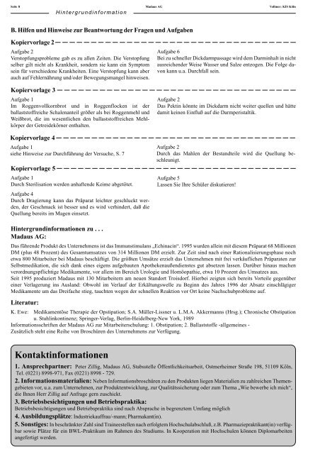 Madaus AG (689k) - Portal Schule Wirtschaft