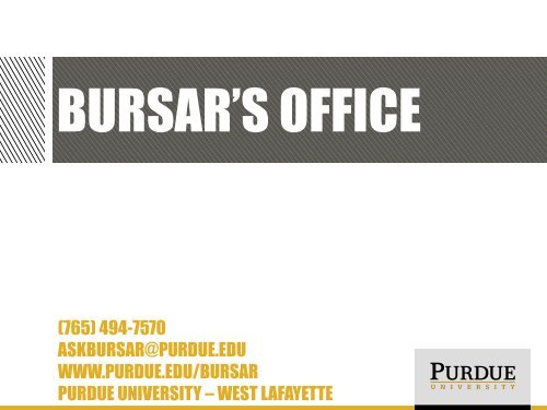 Bursar How To... - Purdue University