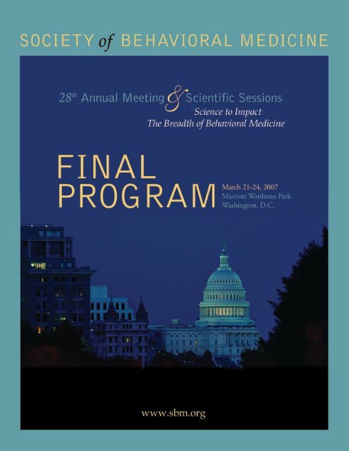 2007 Final Program - Society of Behavioral Medicine