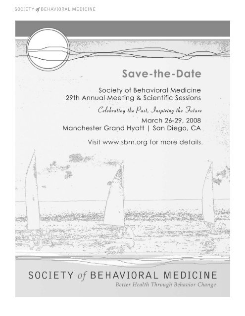 2007 Final Program - Society of Behavioral Medicine