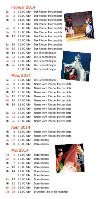 Spielplan Â· Februar bis Mai 2014 - MÃ¼llers Marionetten-Theater