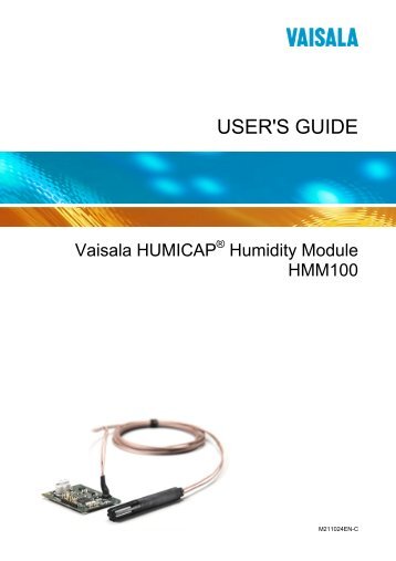 HMM100 User's Guide in English - M211024EN-B - Vaisala