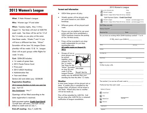 Women's League Brochure - Ramsey County Parks and Recreation