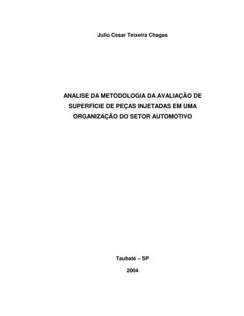 ANALISE DA METODOLOGIA DA AVALIAÇÃO DE ... - Ppga.com.br