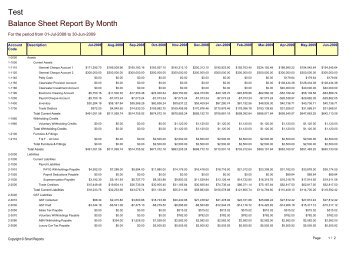 Test Balance Sheet Report By Month - Smart Reports