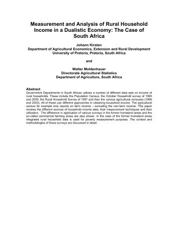 Measurement and Analysis of Rural Household Income in - National ...