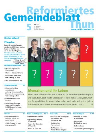 reformiertes gemeindeblatt mai 2013 - ref. Kirche Thun