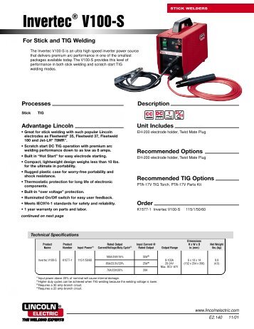 Stick Welders: Invertec V100-S - semirca, ca