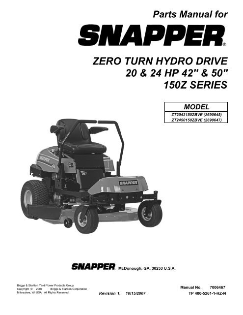 Snapper zero sale turn mower parts