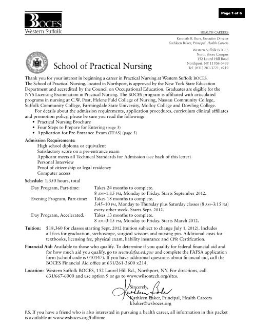 School of Practical Nursing - Western Suffolk Boces