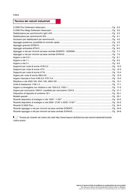 Catalogo Tecnica dei veicoli industriali - Haacon