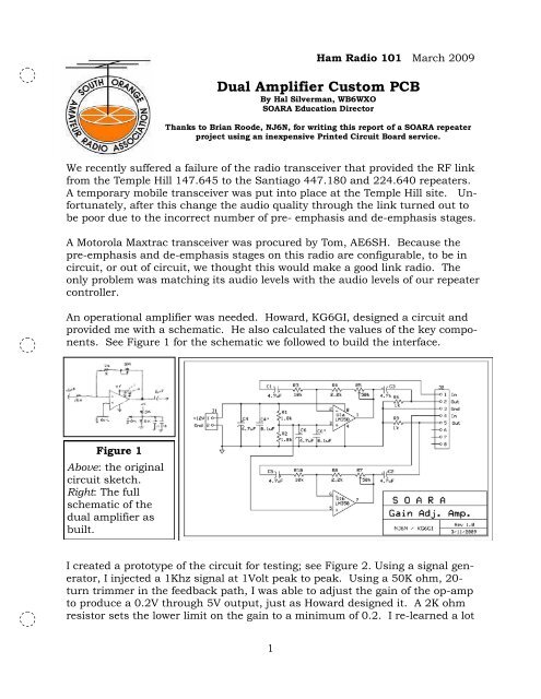 Dual Amplifier Custom PCB