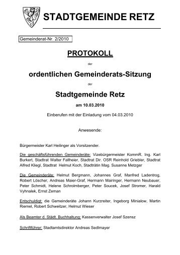 GR-Sitzungsprotokoll 2010-02 - .PDF - Retz