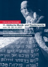 11. Jiddische Musik- und Theaterwoche vom 18 ... - Societaetstheater