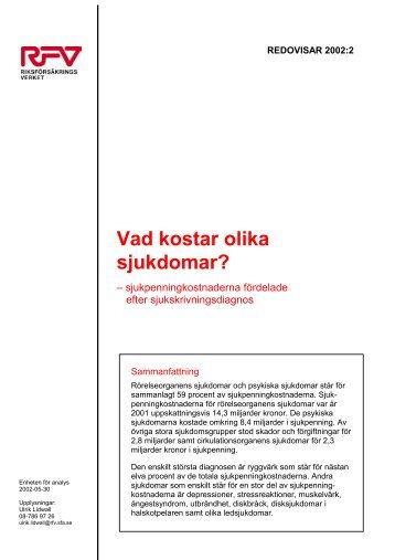 Vad kostar olika sjukdomar? sjukpenningkostnaderna fÃƒÂ¶rdelade ...