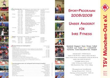unser sport- & fitness-programm - TSV München Ost